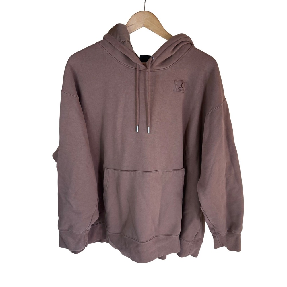 Jordan Flight Essentials Hoodie‎ Mens 3X Mauve Brown Satin Lined Fleece Pullover